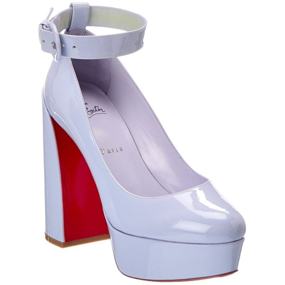 Christian Louboutin Movidastrap 130 Patent Pump, Blue